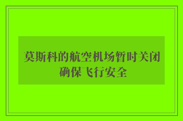 莫斯科的航空机场暂时关闭 确保飞行安全