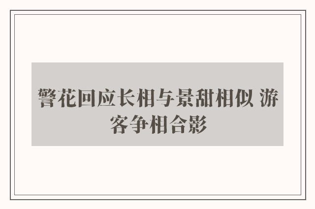 警花回应长相与景甜相似 游客争相合影